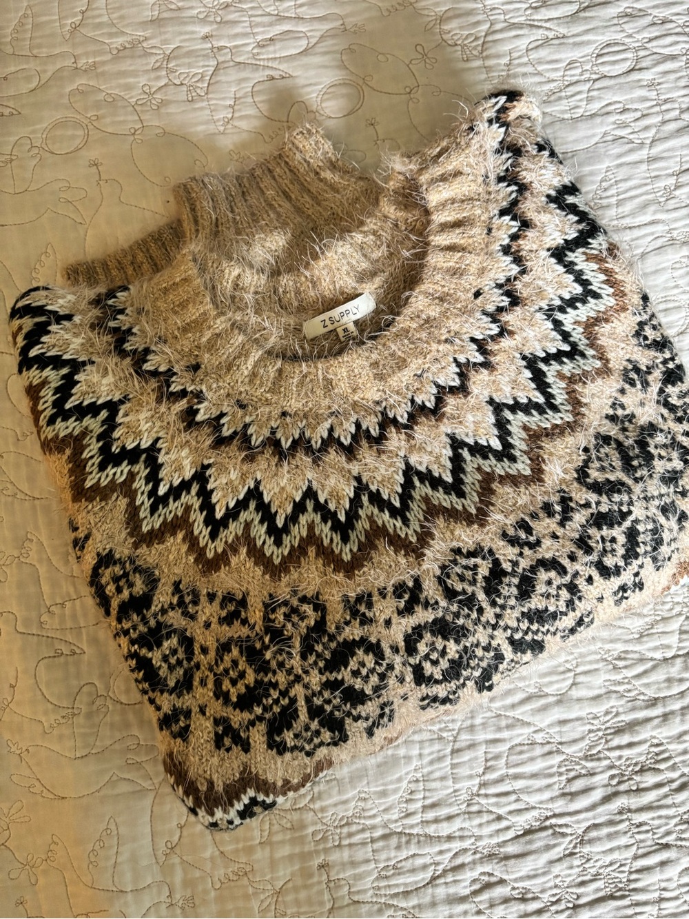 Z Supply Kenaby Fair Isle Pullovers Sweater, XL